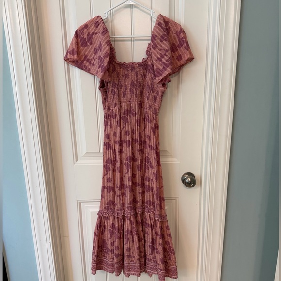 Cleobella Ashlyn pink Floral Midi Dress size XS - Picture 7 of 8